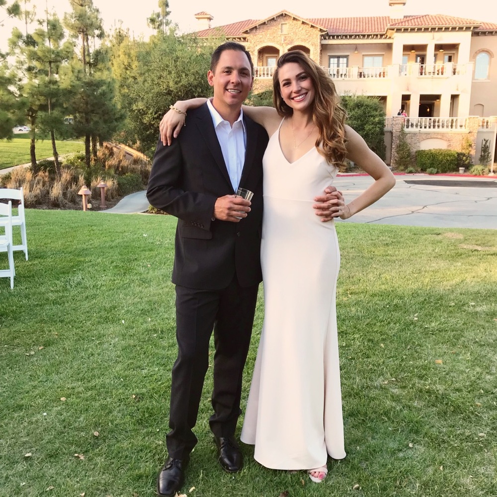 Sexy light pink formal dress